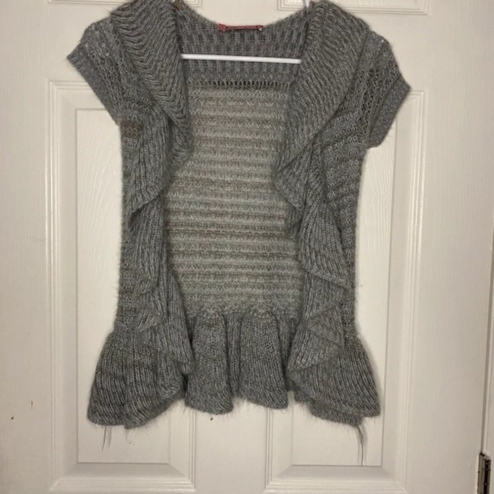 Lulu-B Gray Women's Cardigan Vest